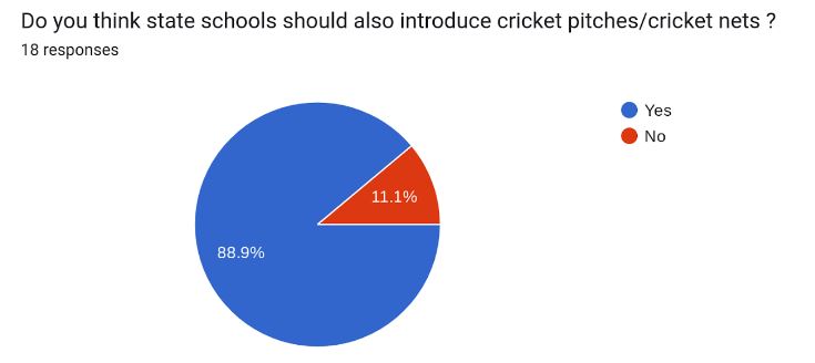 Do you think schools should introduce cricket pitches/cricket nets? Chart